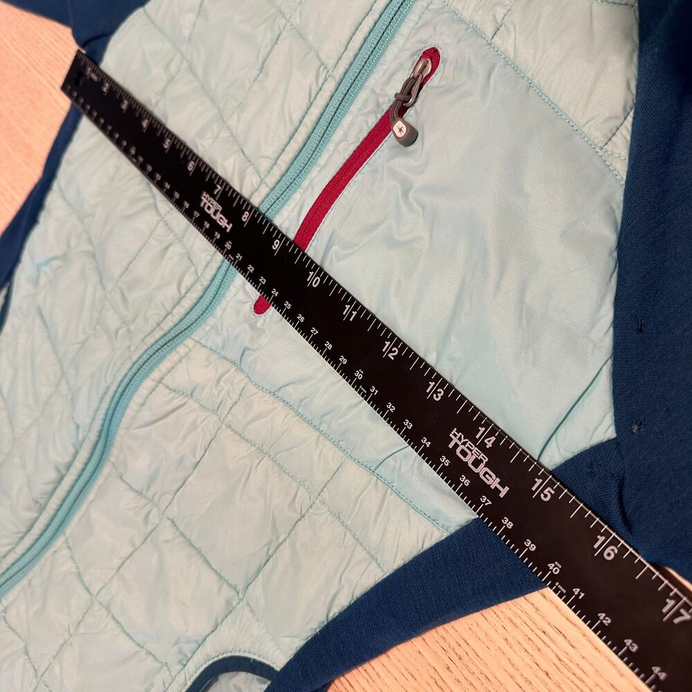 Smartwool PhD Smartloft Divide Full Zip Jacket Womens S Merino Blend Teal *Holes - Picture 11 of 16